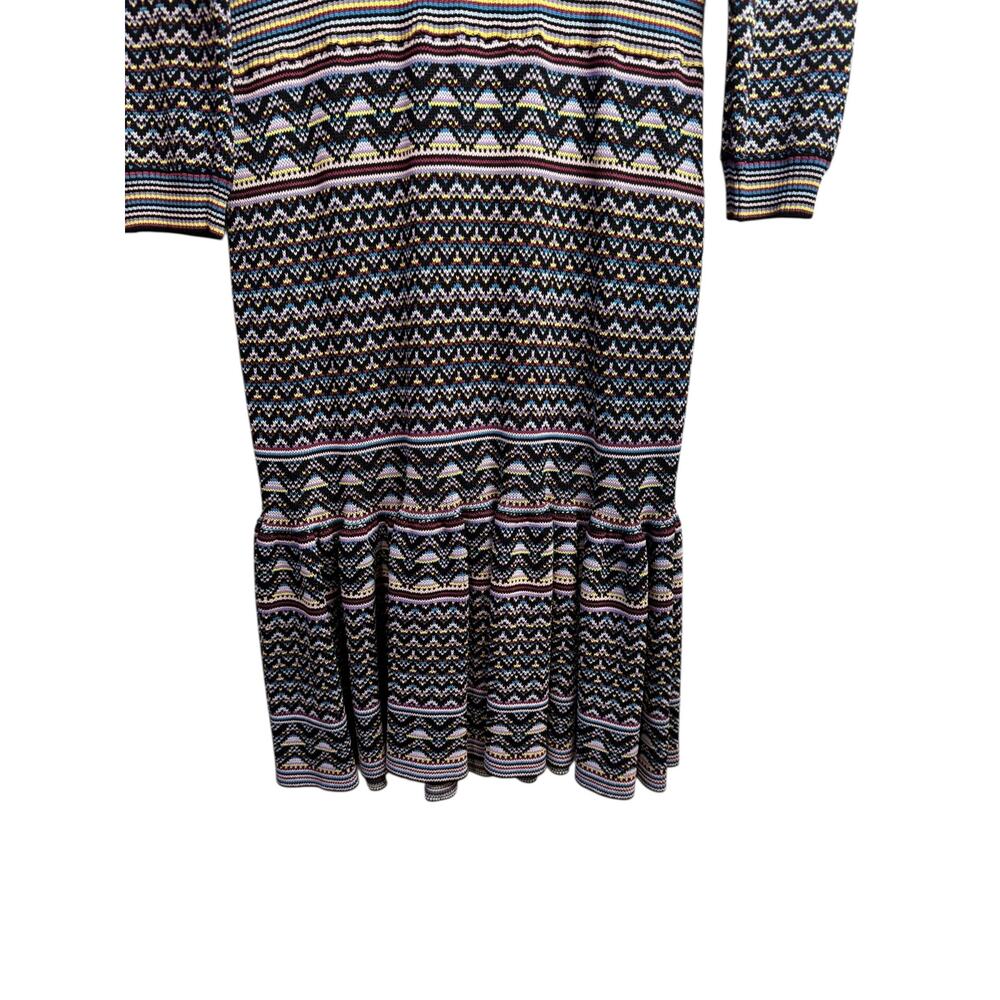 SHOSHANNA Etta Dress RTR Anthropologie Multicolor Fair Isle Stripe Sweater Sz Lg - Picture 5 of 11